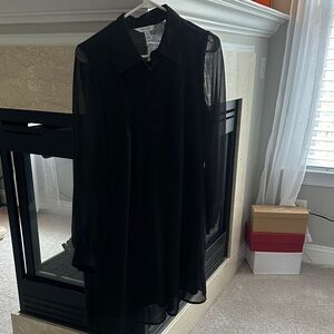 Nine West Elegant Sheer Black Dress